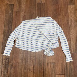 We The Free tan/blue Striped Sweater Small